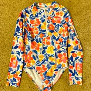 Carters size 14 one piece rashguard long sleeve bathing suit
